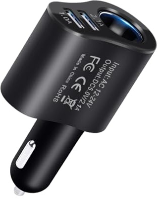 Car Adapter for Plug Outlet, Car Charger Splitter, 12v/24v Car Splitter Adapter - Fast Charging Outlet, Smart 80 Watt Multi-Function Car Phone Charger for Truck, Car, Smartphone, Dash Cam, SUV