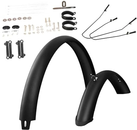 Aymzbd Road Bike Fenders Mountain Bike Mud Guards Matte Black Bike Tire Fenders Waterproof Cycling Accessories Mudguards Mudflaps, 26 Inch Black Brace