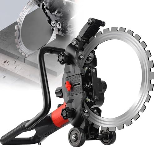 Electric Wall Chaser 3000r/min, 8500W Wall Groove Cutting Machine with Water Pump, 30cm Cutting Depth, 90° Cutting, Circulation Cooling, Roller Support, Concrete Cutting Slotting Machine