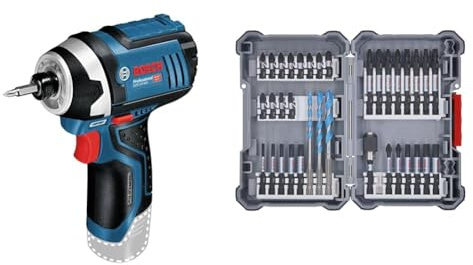 Bosch Professional 12V System Akku Drehschlagschrauber GDR 12V-105 (L-BOXX-Einlage, ohne Akku/ Ladegerät) + 35-tlg. PRO Impact Mixed Set, Amazon Exclusiv (für Beton, Weiche Fliesen, 108 x 168 mm)
