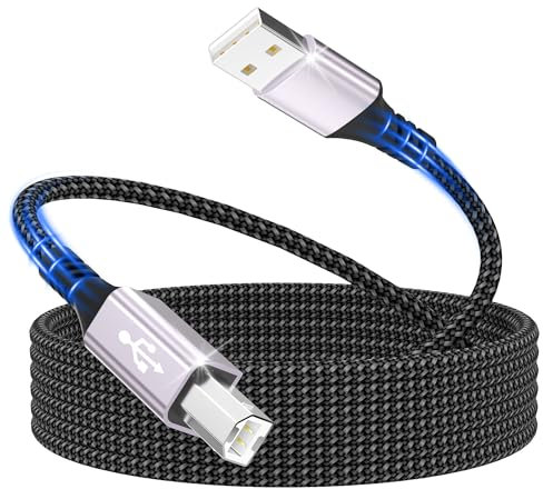 Cavo per Stampante,cavo per scanner da 3m,cavo USB 2.0 tipo B,Cavo per stampante da USB A a USB B,cavo per stampante USB,compatibile con Lexmark,Dell,HP,Canon,Epson,Xerox,Samsung,Brother,DAC