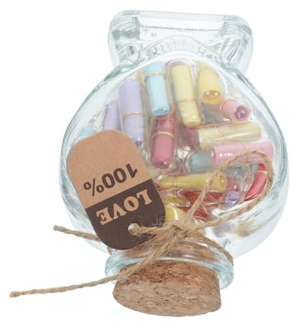 ULTECHNOVO 1ensemble Set De Bouteilles Capsules Cœurs Transparentes Avec Couvercles Pour Messages Et De Saint-valentin Anniversaire