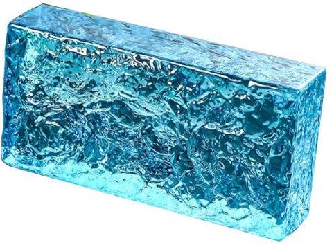 LXHELIVERY Clear Glass Brick Solid Glass Brick 1 Piece Rectangular Solid Double-Sided Crystal Bricks, For Building Fields Such As Wall Partition,House Decoration(Blue-b)