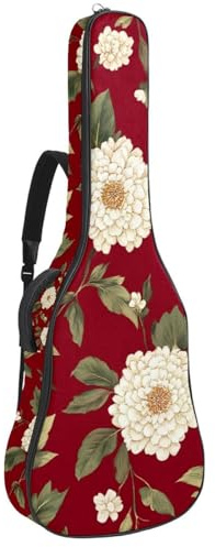Akustikgitarre Tasche 1cm Dicke Polsterung, Wasserdicht Oxford Tuch Gitarrentasche Rucksack für 40-42 Zoll E-Bass Klassische Gitarren, Nahtlose Valentinstag Kleine Herzen mit Punkten, Multicolor 08