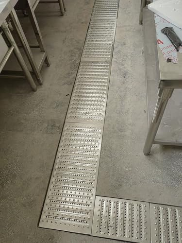 Lot de 2 à 8 plaques de drainage de sol pour canal/gouttière/jardinière de garage - Grilles de vidange anti-tempête - Résistantes et faciles à installer (58 x 25 x 2,5 cm)