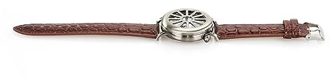 VIBELL Montre de Tranchée Vintage, Boîtier en Argent, Bracelet en Cuir Marron, Style Première Guerre Mondiale 1914-1918