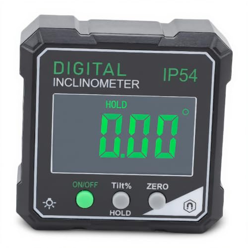 Jectse Digital Elektronisk nivå och Vinkelundersökare, 4 X 90 Graders Intervall Digital Vinkel Finder Magnet, Mini Protractor Angle Finder Mätverktyg för Träbearbetning Av Bordsåg