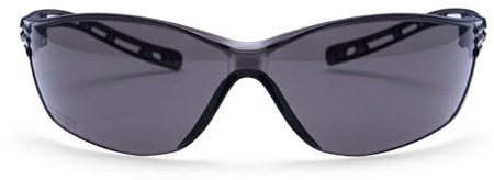 Portwest PR12 Air Safety Glasses Lightweight Ventilated Design Clear Lens Scratch Resistant Impact Resistant Comfortable Fit Breathable Eye Protection Certified PPE, Smoke, One Size