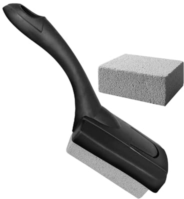 Pumice Brush | Non-Slip Grip Reusable - Grill Cleaning Pumice with Handle - for Frying Pans Stovetops Grill Grates Range Hood Filters Camping Stove