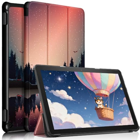 Ständer Hülle für 10 Zoll Tablet (Nur 13. Gen, 2023), TOKILO PU Leder Dreifach Schutzhülle mit Auto Schlaf/Aufwach, Nicht für LG 10 Tablet, Dusk