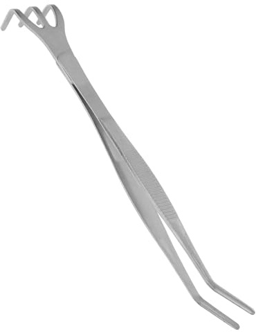 ifundom Rastrello Manuale in Acciaio Inox 304 Pinzetta Curva 2 in 1 per Bonsai e Giardinaggio, Mini Rastrello da Giardino per Terreno Sciolto e Radici, Attrezzo da Giardino Versatile