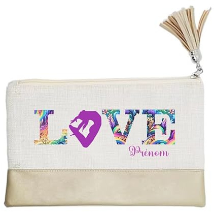Pochette de Maquillage maniques Taperso Dore avec Motif Gym Love Personnalisable