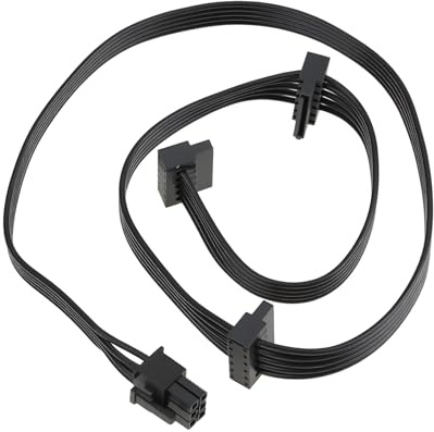 EMSea Schwarzes Festplatten-Stromkabel 6-polig auf SATA X3 Rechtwinklig Kompatibel mit Corsair RM1000X RM850X RM750X