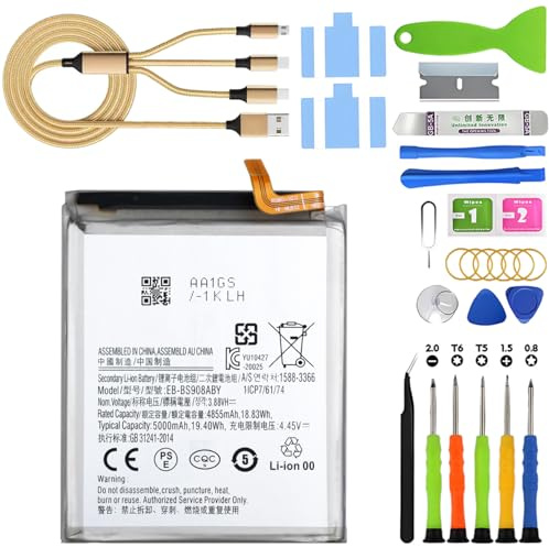 Batterie d'origine pour Samsung Galaxy S22 Ultra S908B S908B/DS EB-BS908ABY 4500 mAh lithium-polymère avec kits d'outils de rechange