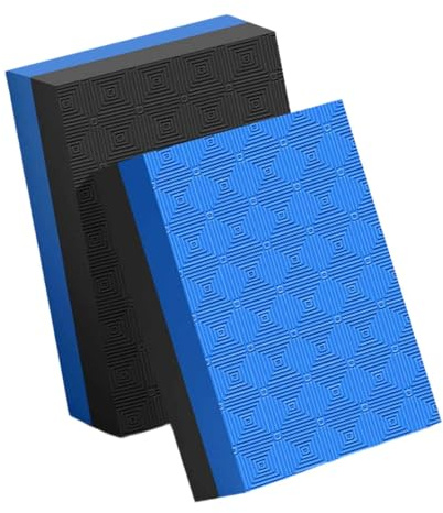 Harilla 2 Stück geräuscharme Gewichtheber-Fallschutzmatten, stoßdämpfende Bodenschutzmatten für Kreuzheben, geeignet für Fitnessstudios und Heimfitness, Schwarz Blau 50x40x4cm
