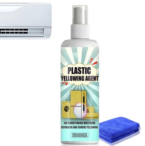 100ml Powerful Plastic Yellowing Remover & Stubborn Stain Cleaner, Fast-Acting Paint Remover for Plastic, Plastic Restorer & Cleaner for Air Conditioner, Toilet Seat & Home Appliances, Restore Shine