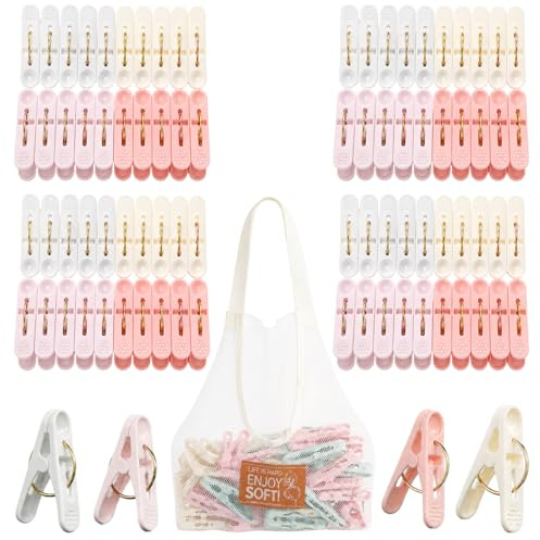 80Pcs Clothes Pegs for Washing Line with Bag, Plastic Washing Pegs, Non Slip Windproof Laundry Clips for Sunbeds, Garden, Indoor Outdoor Drying (Colorful)