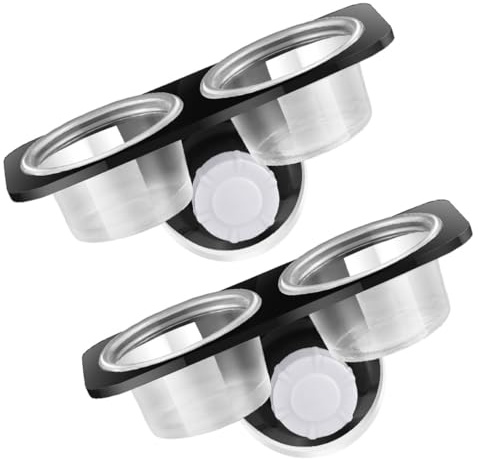 Garneck 2pezzi Ciotole per Cibo e Acqua per Rettili in Plastico Nero Ventosa, Design Smontabile Facile da Installare, Perfette per Lucertole e Tartarughe