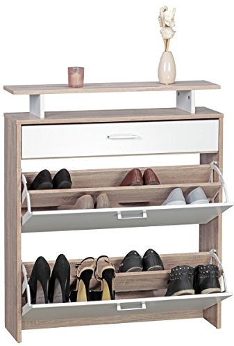 KADIMA DESIGN Schuhkipper Holz 80x95x24 cm Modern Sonoma Eiche Schuhschrank Neu