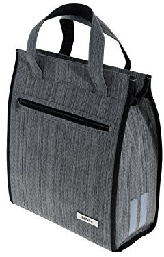 Gepäckträgertasche Fahrrad Einkaufstasche Shoppingbag Retro grau grey