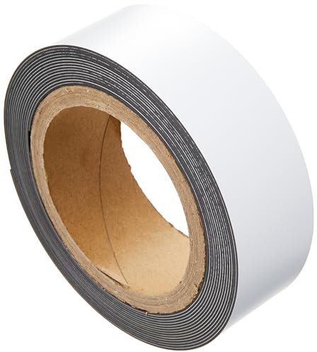 Durable 170902 Cinta de marcar magnética, 5m x 40mm, puede ser cortada a cualquier tamaño, blanca