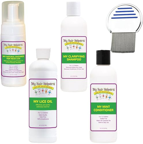 My Hair Helpers Complete Family Head Lice Treatment Kit Includes Nit Comb, Works for 2-4 Kids