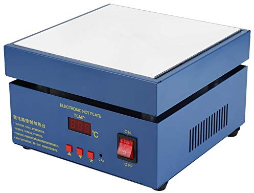 PCB Heating Station,200 * 200mm AC 800W LED Microcomputer Electric Heating Plate Preheating Station with User Manual for Component Heating,SMD Reengineering,etc(UK Plug)