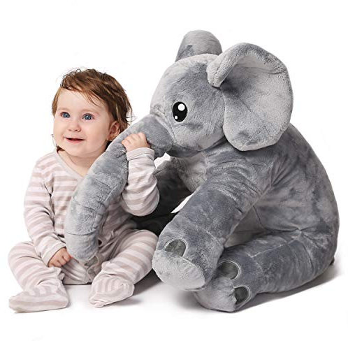 corimori® - Elefant Nuru großes XXL 55cm Kuscheltier für Kleinkinder, bauschig und weich, kuschel-softe Qualität, grau