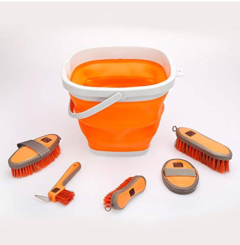 CLBING Set di Spazzole per Cavalli - Kit per Toelettatura Cavalli Pettine per Spazzole per Equitazione Set di Attrezzi per La Pulizia del Cavallo 6 Pezzi