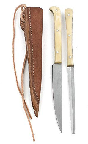 Vehi Mercatus Mittelalter-Besteck in Doppellederscheide (Knochen, Typ 1)