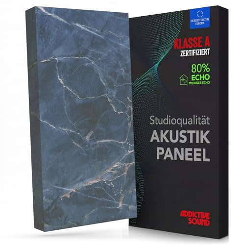 Addictive Sound Akustikbild Schallabsorber 100x50x11 cm, BlueMarble 1 | Absorberklasse A, Kunstdruck auf Akustikstoff, nicht brennbarer Kern, in der EU gefertigt, Montageset inklusive