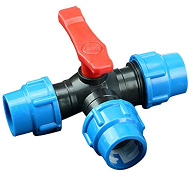 Boquilla de manguera de agua de 3 vías, de polietileno, conector rápido con válvula – 40 mm núcleo de acero
