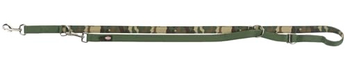 TRIXIE Hundeleine Premium L–XL, 2,00 m 25 mm in Camouflage/waldgrün - verstellbare Leine mit belastbaren Gurtband - für große bis sehr große Hunde - 1987723