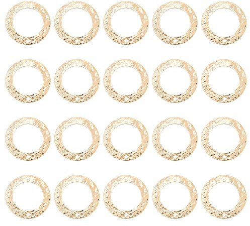 BENECREAT 20PCS 18 Karat vergoldete Verbindungsringe Messingring Schmuckverbinder für Armbänder Halskette DIY Herstellung, 21mm Durchmesser