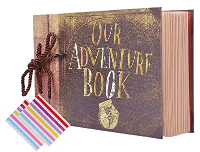 PELLYDA Our Adventure Book Fotoalbum Scrapbooking DIY Fotoalbum 30x19 cm Memobuch 80 Seiten mit Reisealbum, Valentinstagsgeschenk, Damen, Kinder (19 x 27 cm)