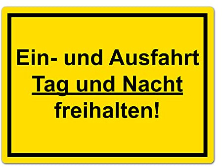 STROBO XXL Einfahrt und Ausfahrt freihalten Hinweisschild | Stabile 5mm Hartschaumplatte als 40x30cm Schild mit UV-Schutz für den Außenbereich