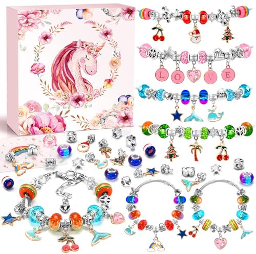 ZOOI Geschenke für Mädchen, Adventskalender Füllung Mädchen Geschenke 5-12 Jahre, Bastelset Kinder ab 6 Jahre Armbänder Selber Machen Spielzeug ab 4 Jahre, Weihnachtsgeschenke für Kinder