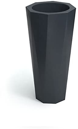 FORVEGA - Octavia Blumentopf, mit Ablage, Höhe 79x39 cm, Zeitloses Design, Top-Qualität, resistent gegen äußere Einflüsse, recyceltes Material, perfekt für Zuhause und öffentlichen Raum, anthrazit