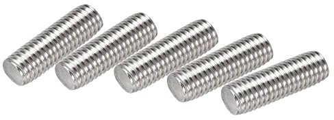 sourcing map 5 Stück M10 x 30 mm Vollgewindestange 304 Edelstahl Rechtsgewinde, M10-1,5 Gewindesteigung