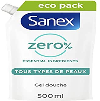 SANEX - Gel doccia idratante Zero% - Tutti i tipi di pelle - Eco-Ricarica Gel doccia - 500 ml