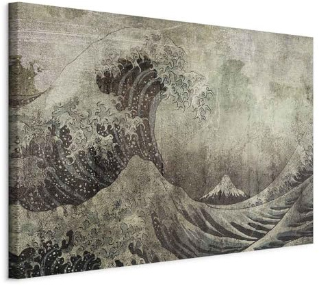 murando - Tableau Acoustique Nature 120x80 cm 1 Partie - Décoration Isolation Phonique Bureau Chambre Panneau Insonorisant Impression sur Toile - Vague de Kanagawa Katsushika Hokusai b-C-10078-b-a