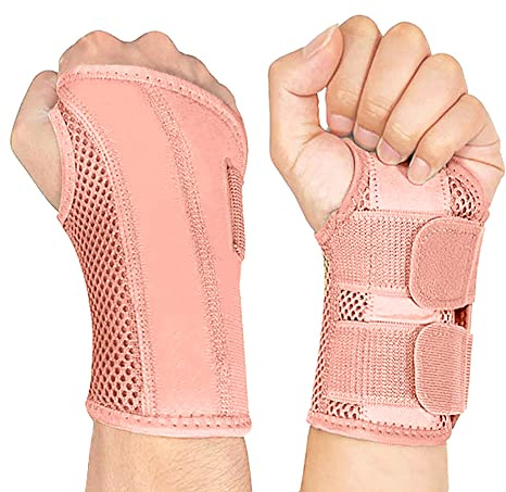 NuCamper Andningsbart handledsstöd handledsbandage med metallskenstabilisator män och kvinnor handledsbandage, justerbar handledsskena för artrit, seninflammation, stuknin