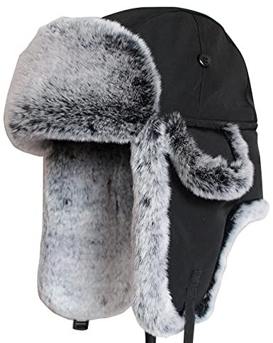 PRELGOSP Russen Mütze Unisex, Aviator Hat mit Ohrenklappen, Trapper Hat Wintermütze für Skifahren, Schlittschuhlaufen und Andere Outdoor-Aktivitäyen,C,above 60cm