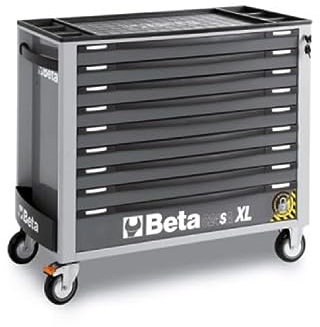 Beta - BW C24SAXL/9-G Cassettiera mobile con nove cassetti, con sistema antiribaltamento, modello lungo - Grigio