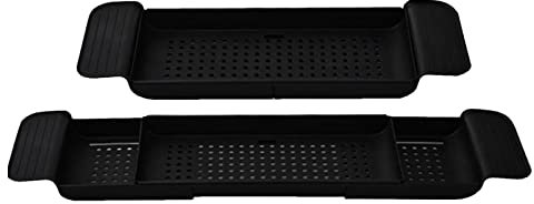 Rianpesn Vassoio per Vasca - Vassoio da Bagno Impermeabile espandibile e Carrello da Bagno - Organizzatore e Supporto per Vasca per Vino, Tazza, portasapone, Spazio per Libri e Slot per Telefono