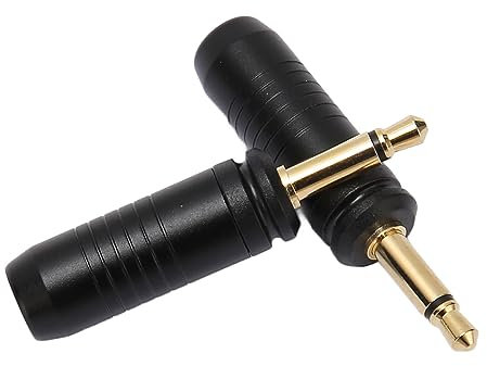 3,5-mm-Reparaturstecker, Vergoldeter Ersatz-3,5-mm-Mono-Stecker, 2 Stück, Langlebige Konstruktion, Löt-Audiokabel für Verlustfreies (Schwarz)