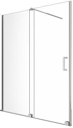 Porta Per Doccia Installazine In Nicchia Scorrevole vetro 8 MM anticalcare reversibile Telaio Cromato (126-130 cm h 200)