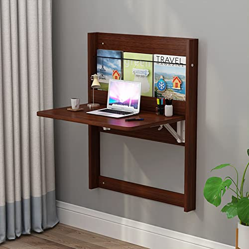 An der Wand montierter Kleiner Tischarbeitsplatz, multifunktionaler klappbarer Laptop-Schreibtisch mit Ablagefächern, Esstisch-Arbeitsbank-Regal,SophiaRed-84 * 80cm