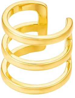 Brandlinger ® Ear Cuff Silber 925 (1 Stück). Ohrklemme gehämmert. Schmuck Damen vergoldet mit 18 Karat (Silber und Gold) für Frauen und Mädchen. Innerer Durchmesser 11,5mm