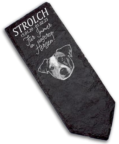 DEKOLANDO Grabstecker Grabschmuck Grabstein - Jack Russel Terrier - Personalisiert Grab Deko 22x8 Grabdekoration